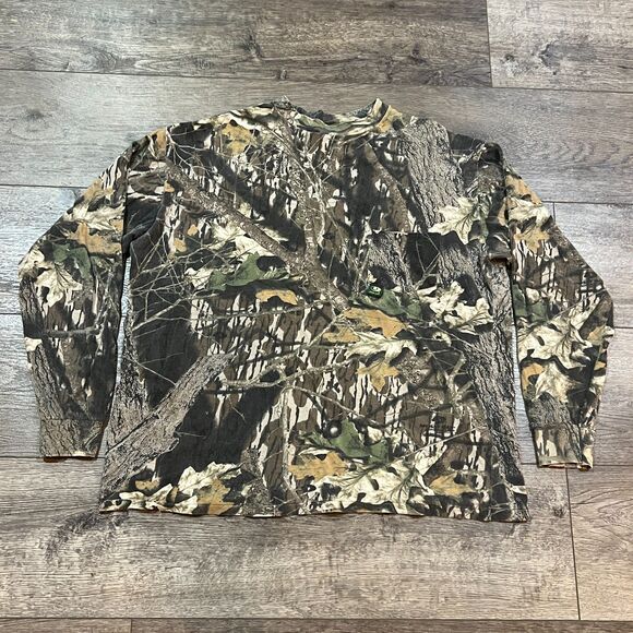 Vintage 90s Mossy Oak Break-Up Long Sleeve Camo Shirt Single Stitch Made USA XL - Picture 1 of 10